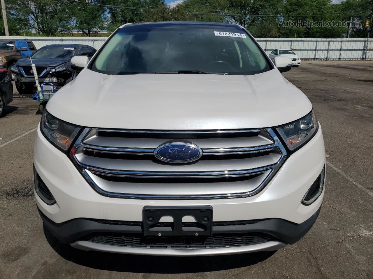 2017 Ford Edge Sel White vin: 2FMPK4J96HBC47767