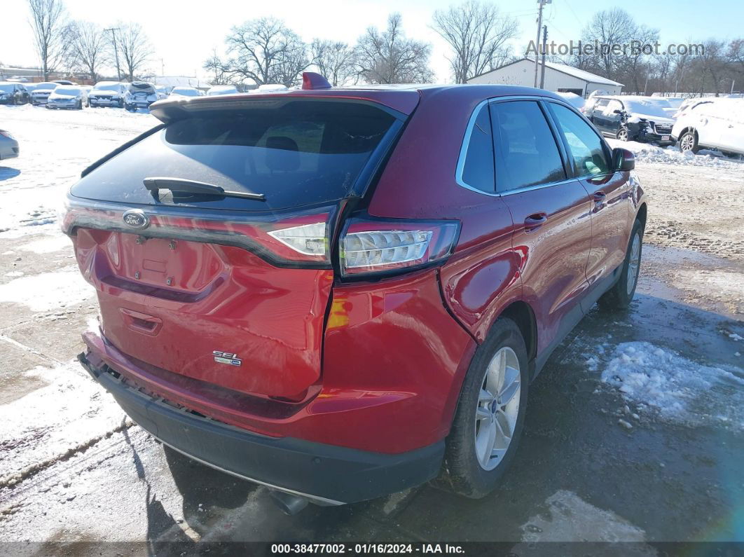 2018 Ford Edge Sel Burgundy vin: 2FMPK4J96JBB67035