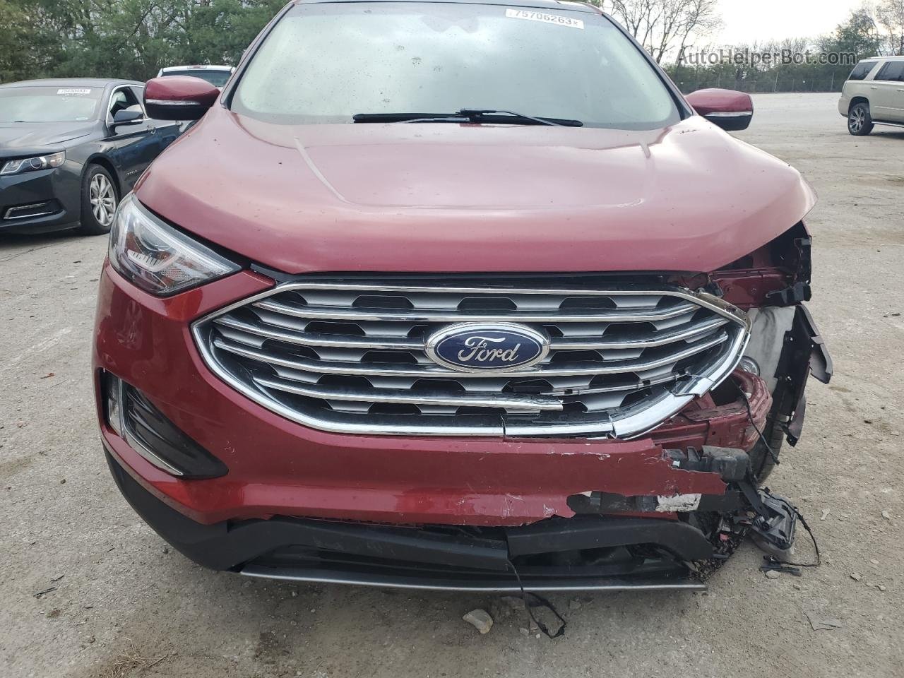 2019 Ford Edge Sel Maroon vin: 2FMPK4J96KBB31864