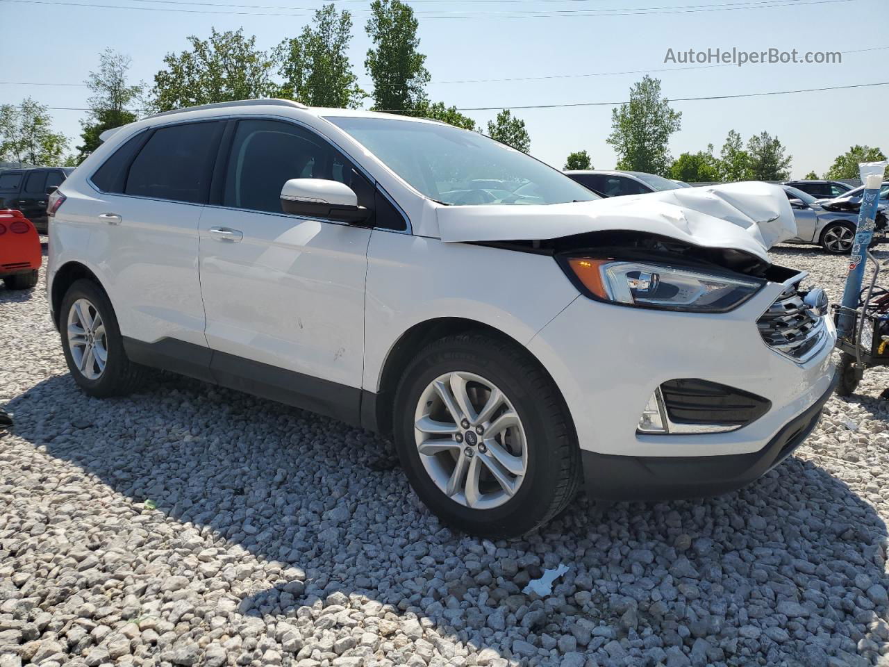 2019 Ford Edge Sel White vin: 2FMPK4J96KBB46073