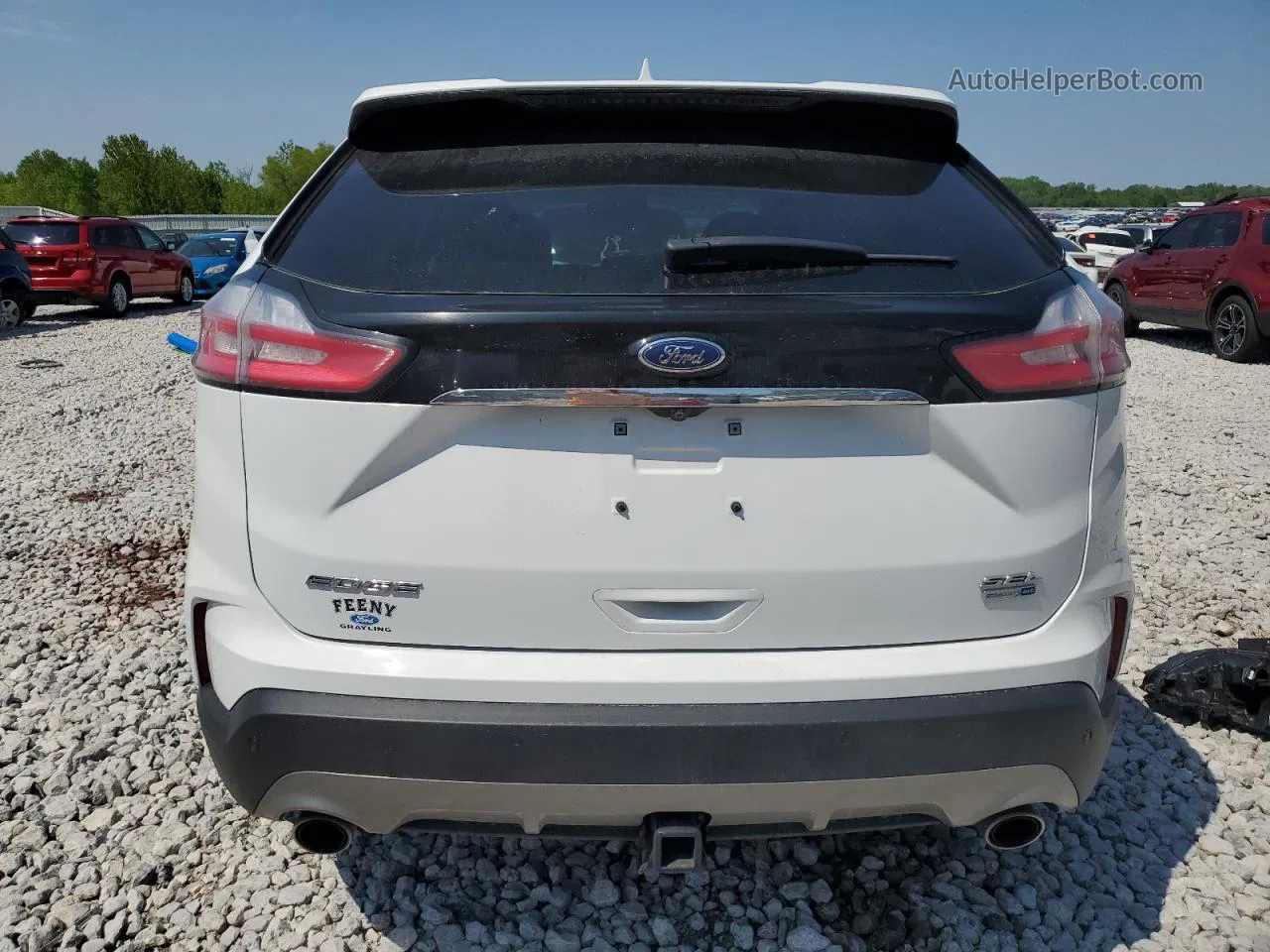 2019 Ford Edge Sel White vin: 2FMPK4J96KBB46073