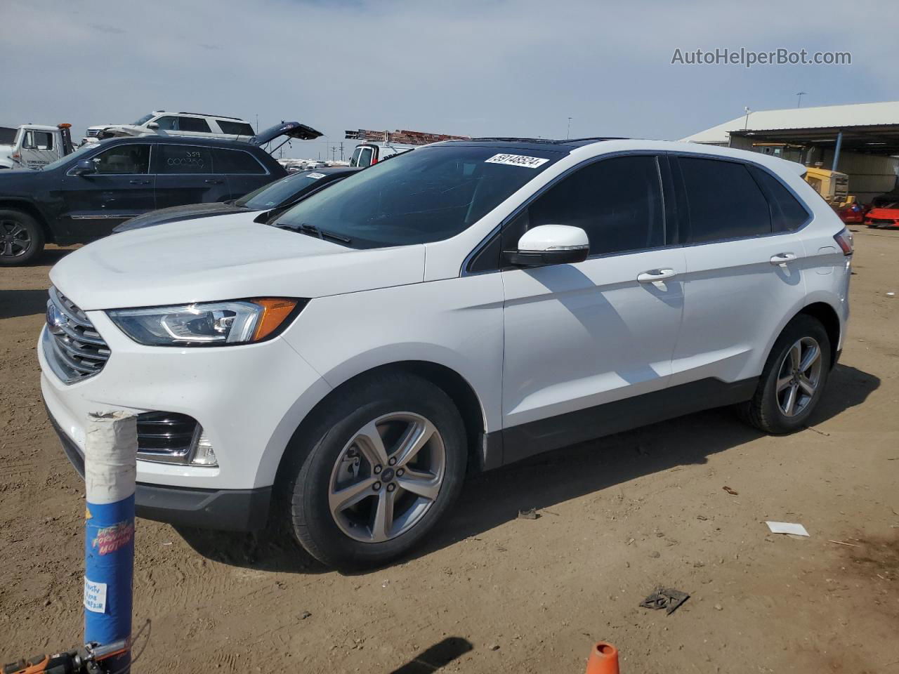 2019 Ford Edge Sel White vin: 2FMPK4J96KBC26151