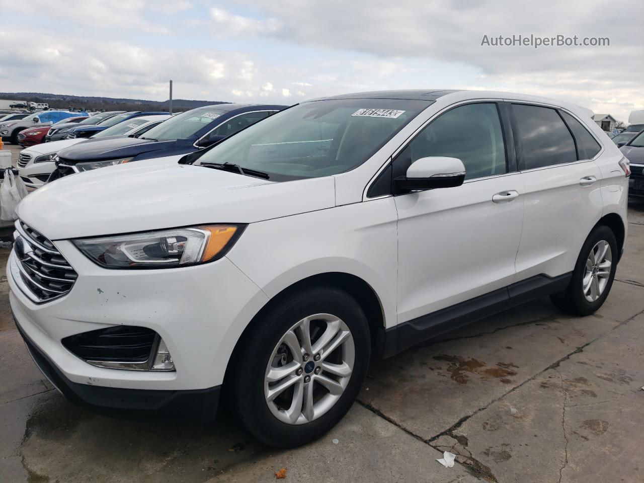 2019 Ford Edge Sel White vin: 2FMPK4J96KBC39210