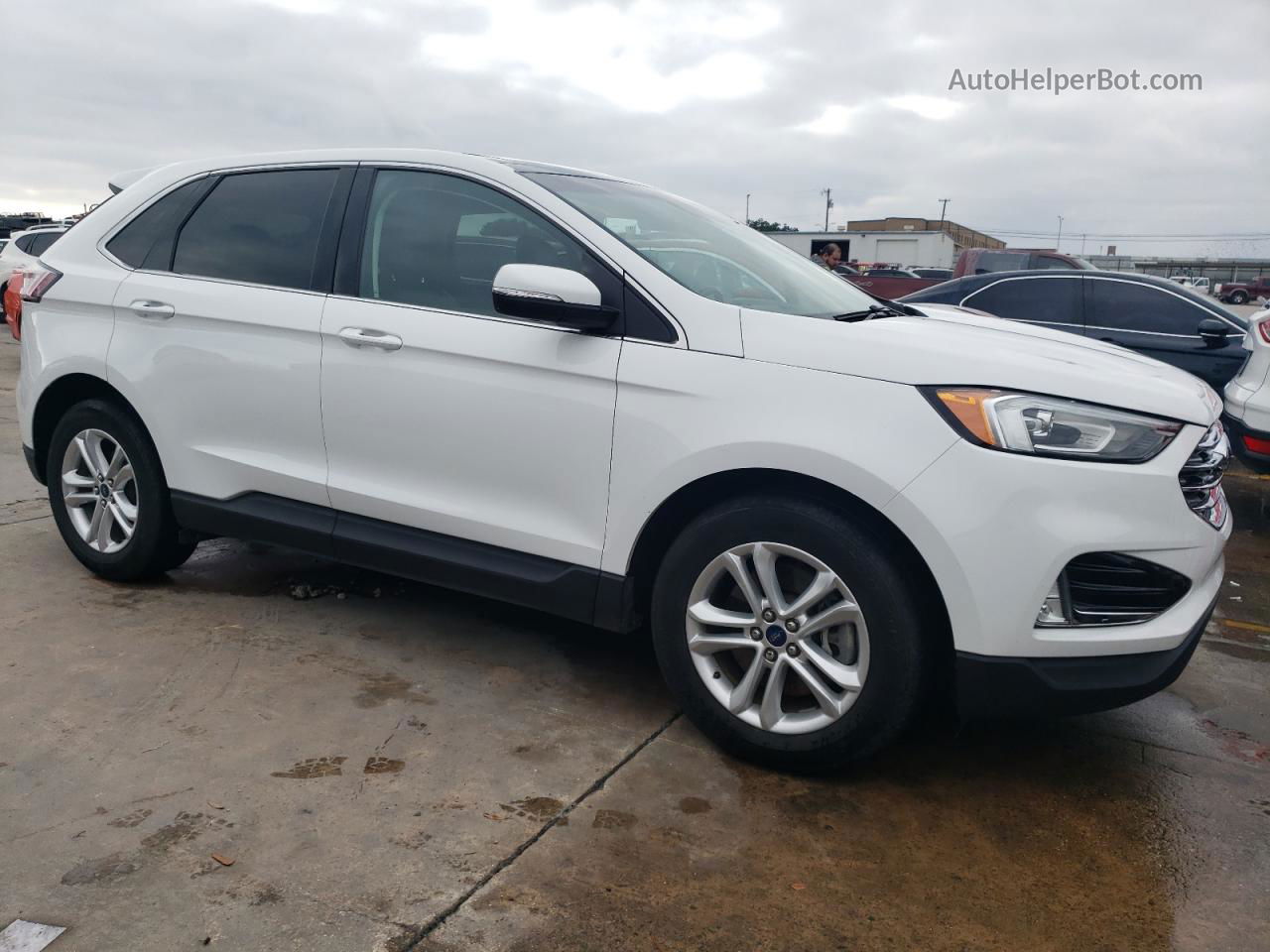 2019 Ford Edge Sel White vin: 2FMPK4J96KBC39210