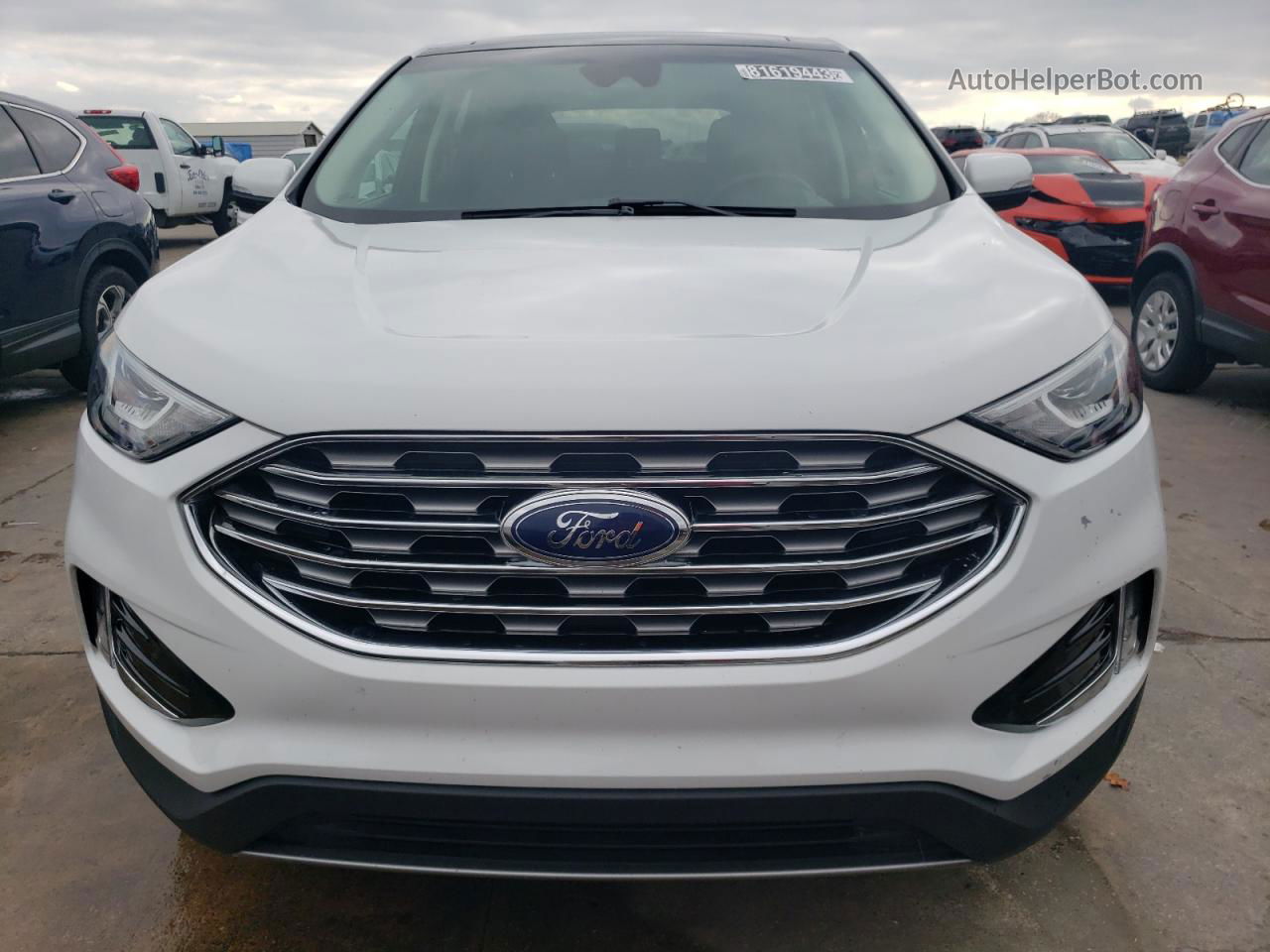 2019 Ford Edge Sel White vin: 2FMPK4J96KBC39210