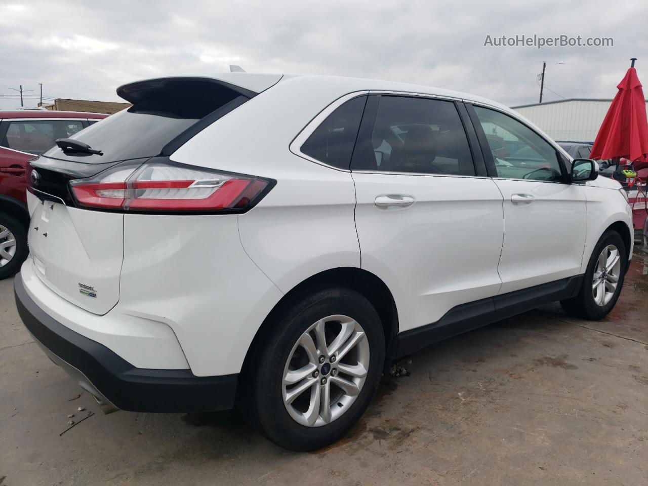 2019 Ford Edge Sel White vin: 2FMPK4J96KBC39210