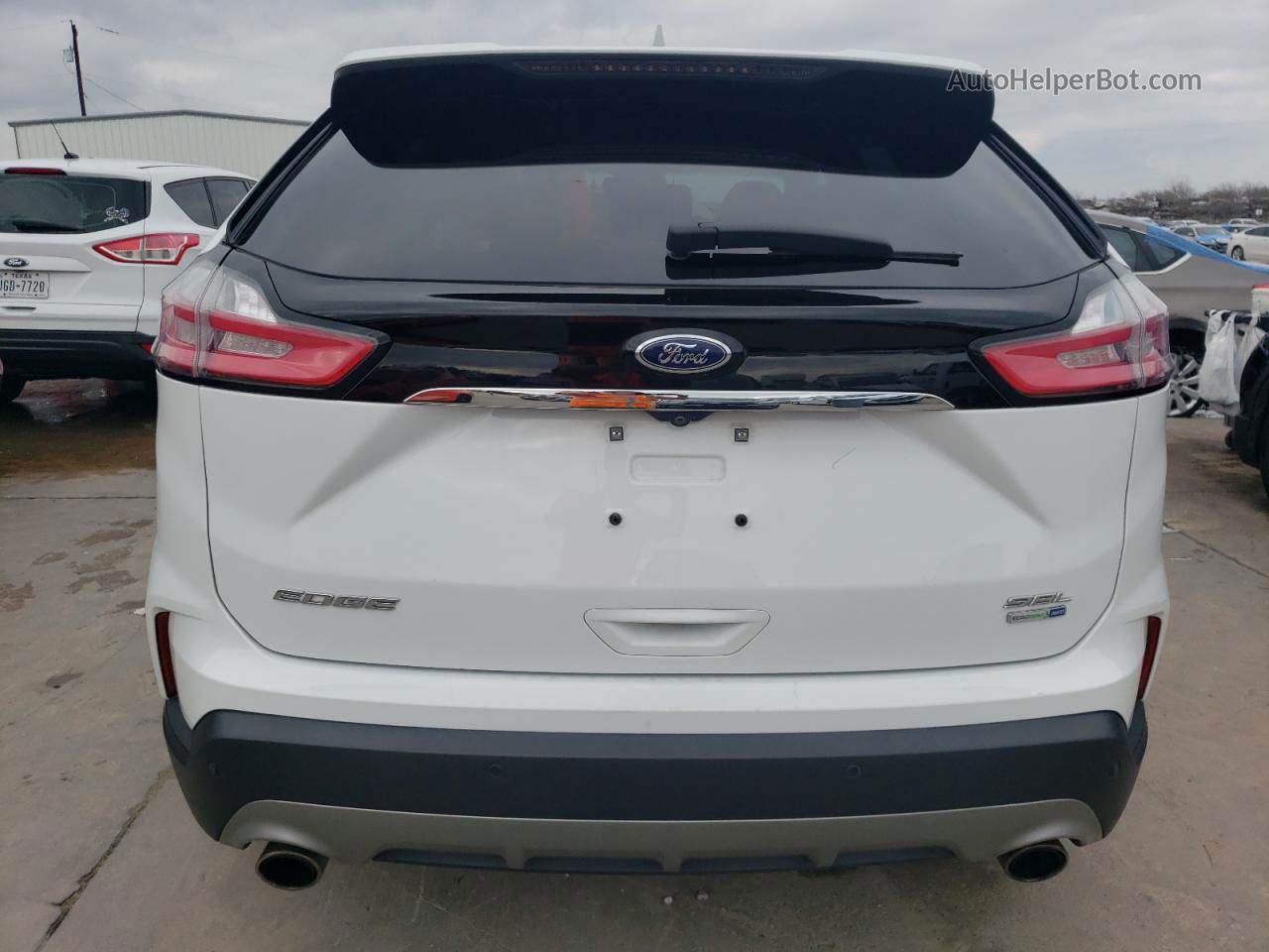 2019 Ford Edge Sel White vin: 2FMPK4J96KBC39210