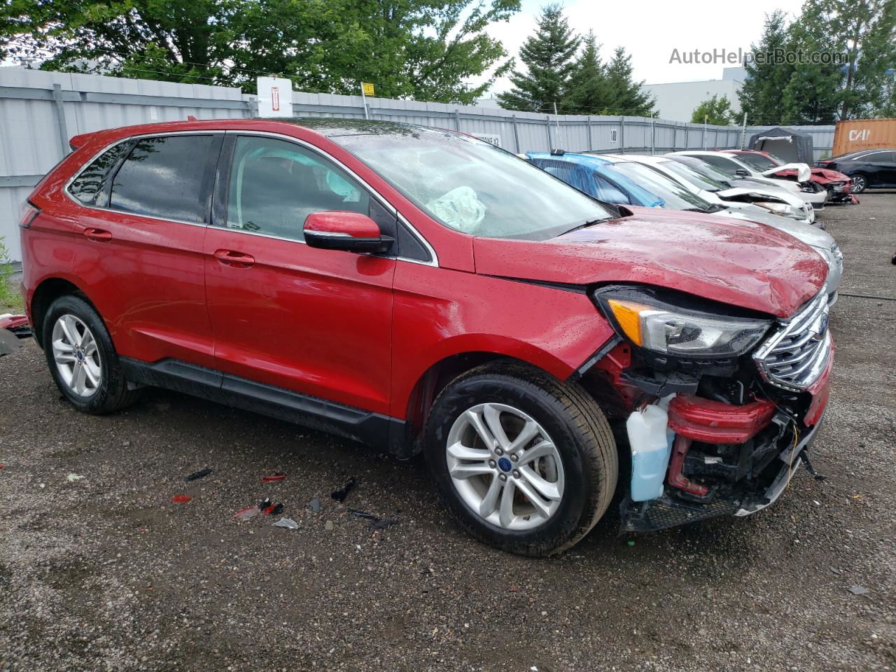 2020 Ford Edge Sel Red vin: 2FMPK4J96LBA02606