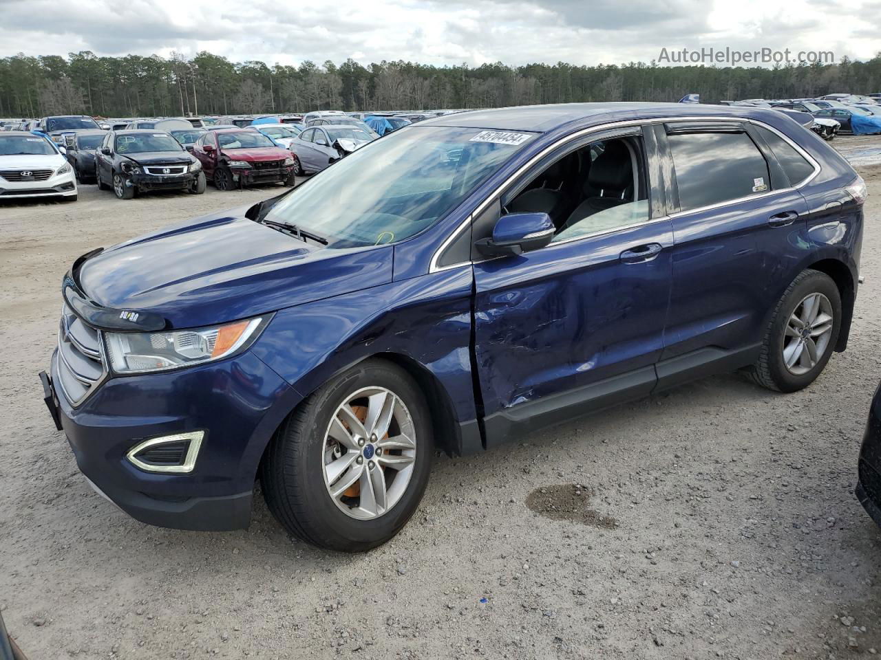 2016 Ford Edge Sel Синий vin: 2FMPK4J97GBB74763