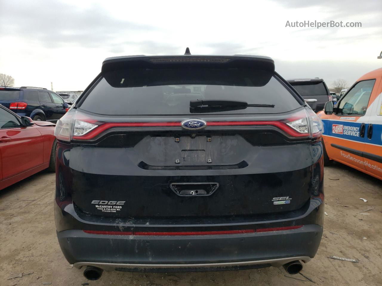 2017 Ford Edge Sel Black vin: 2FMPK4J97HBB35768