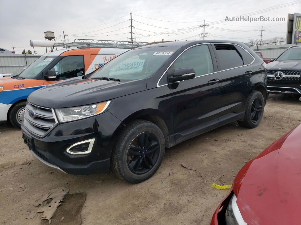 2017 Ford Edge Sel Черный vin: 2FMPK4J97HBB35768