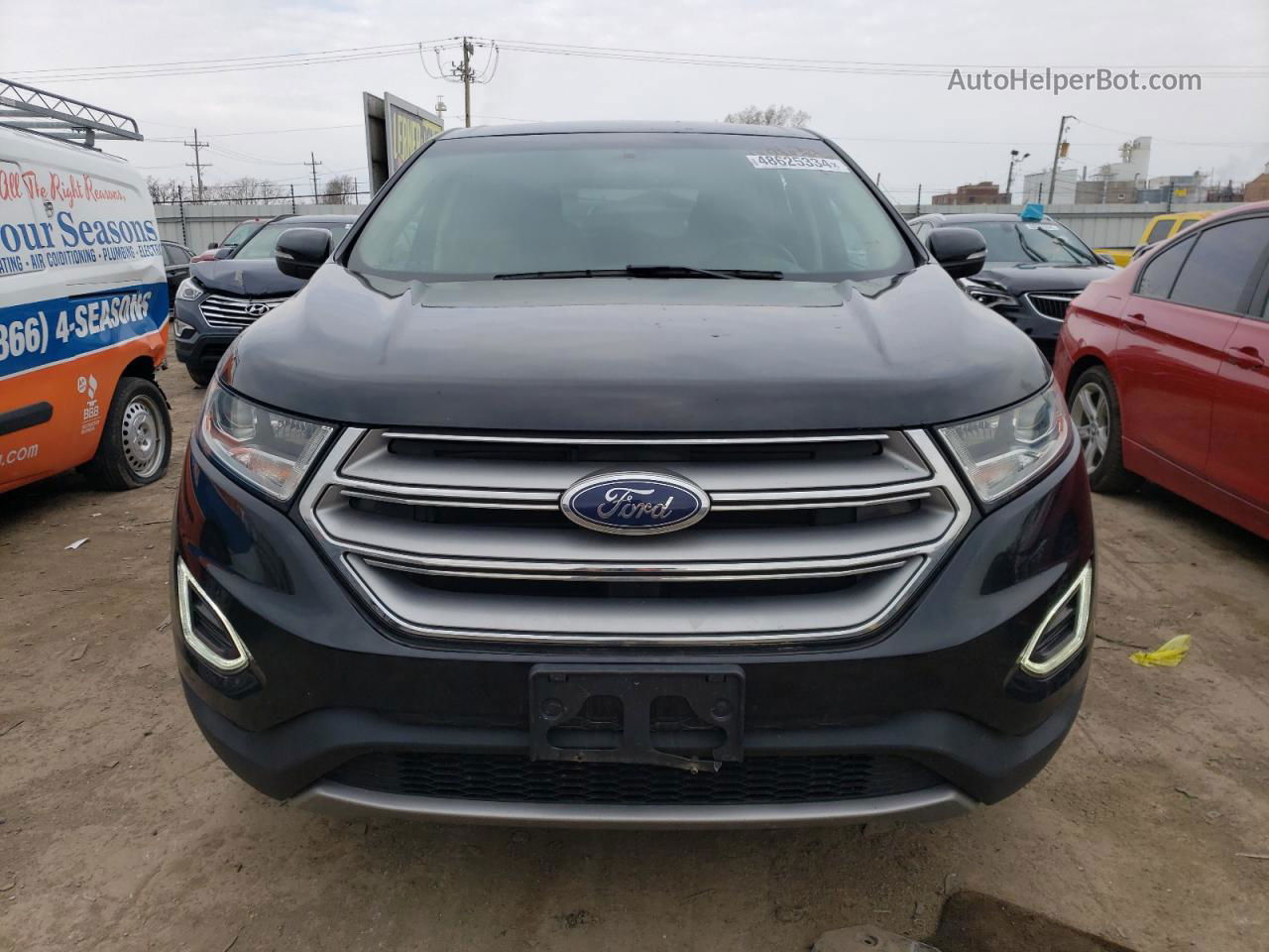 2017 Ford Edge Sel Черный vin: 2FMPK4J97HBB35768