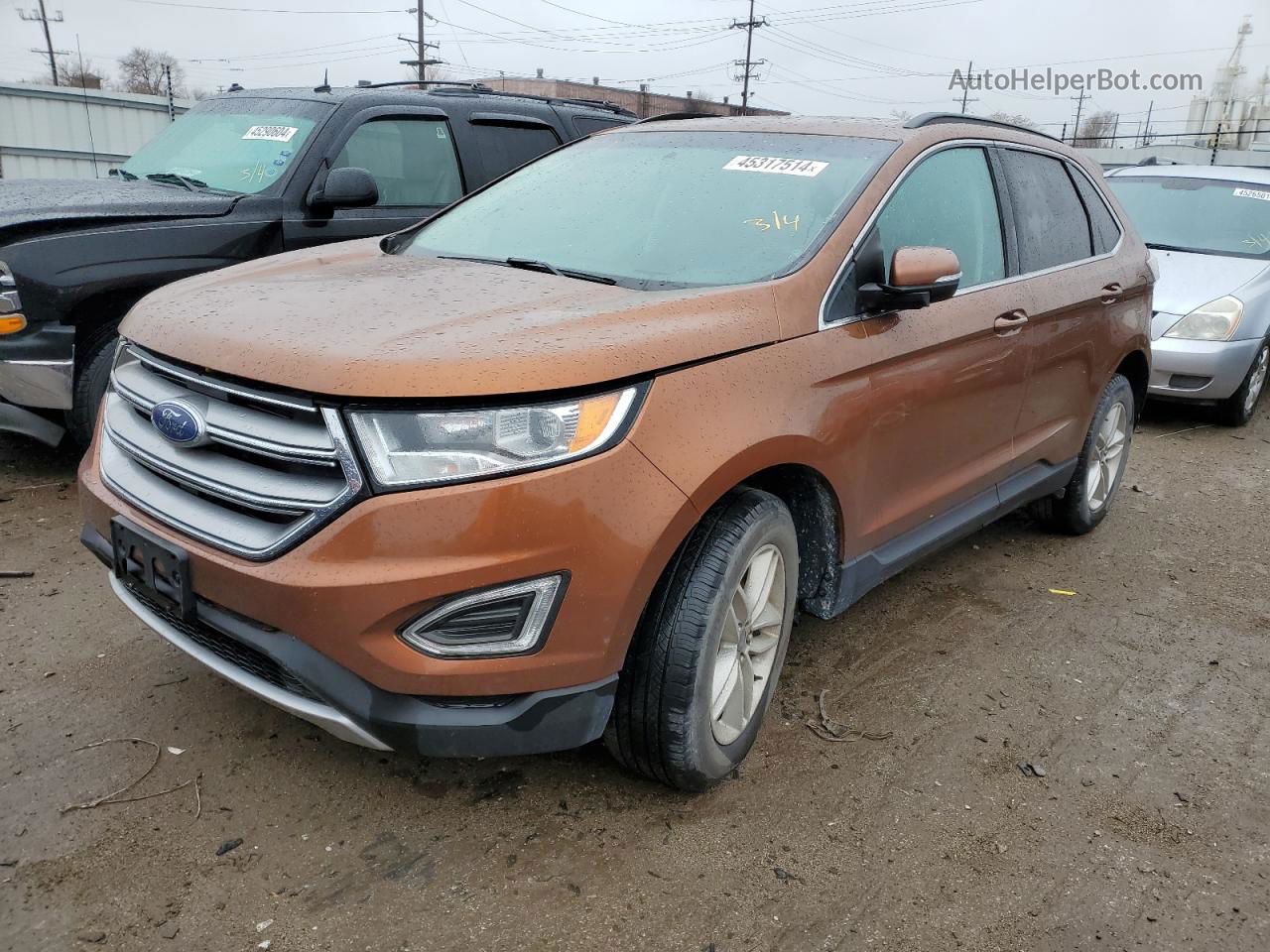 2017 Ford Edge Sel Оранжевый vin: 2FMPK4J97HBC03843