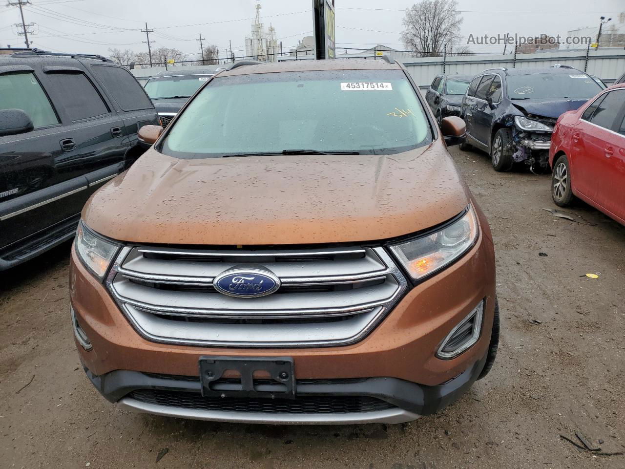 2017 Ford Edge Sel Оранжевый vin: 2FMPK4J97HBC03843