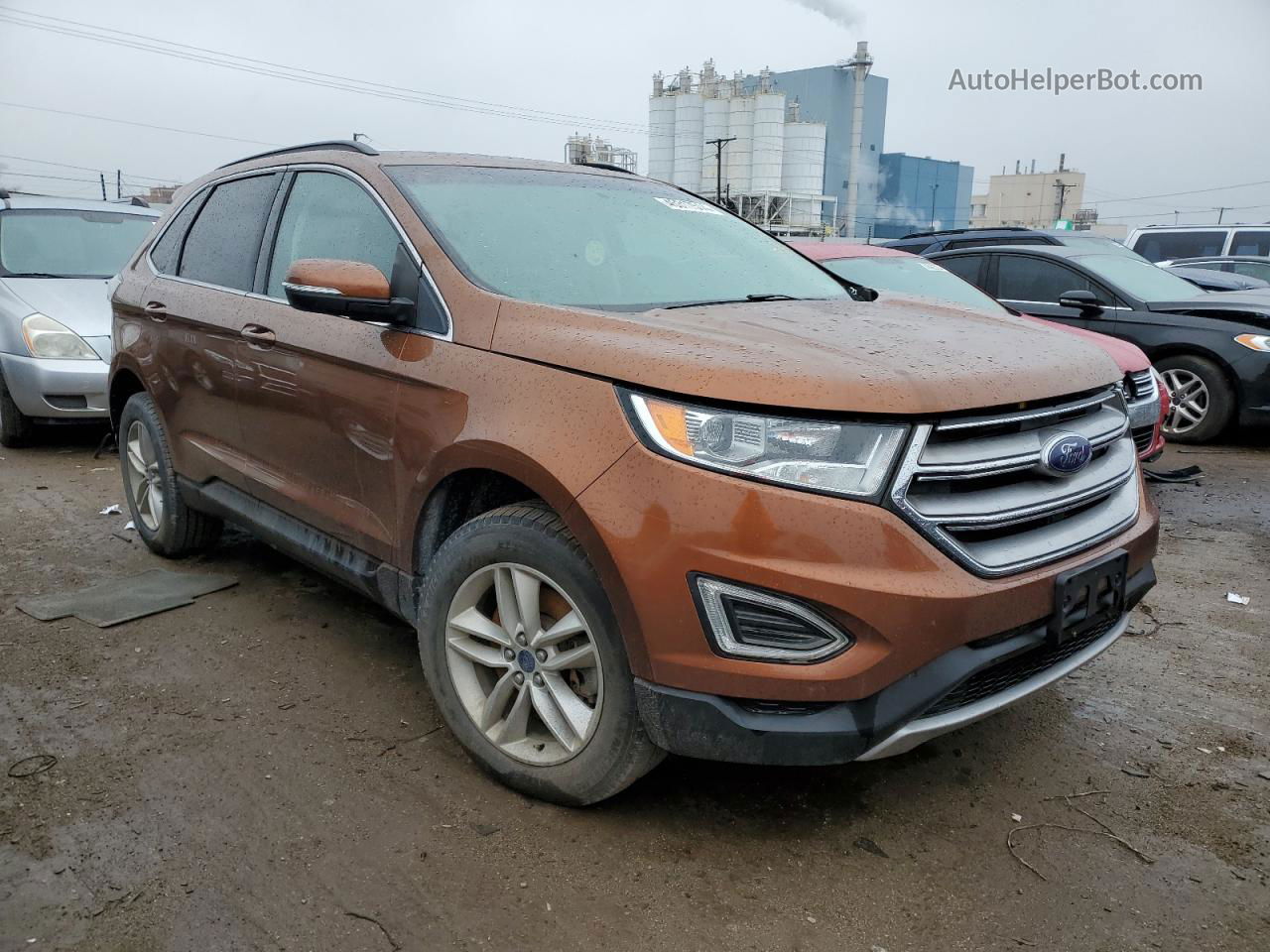 2017 Ford Edge Sel Оранжевый vin: 2FMPK4J97HBC03843