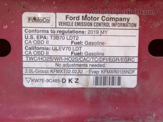 2019 Ford Edge Sel Красный vin: 2FMPK4J97KBC06037