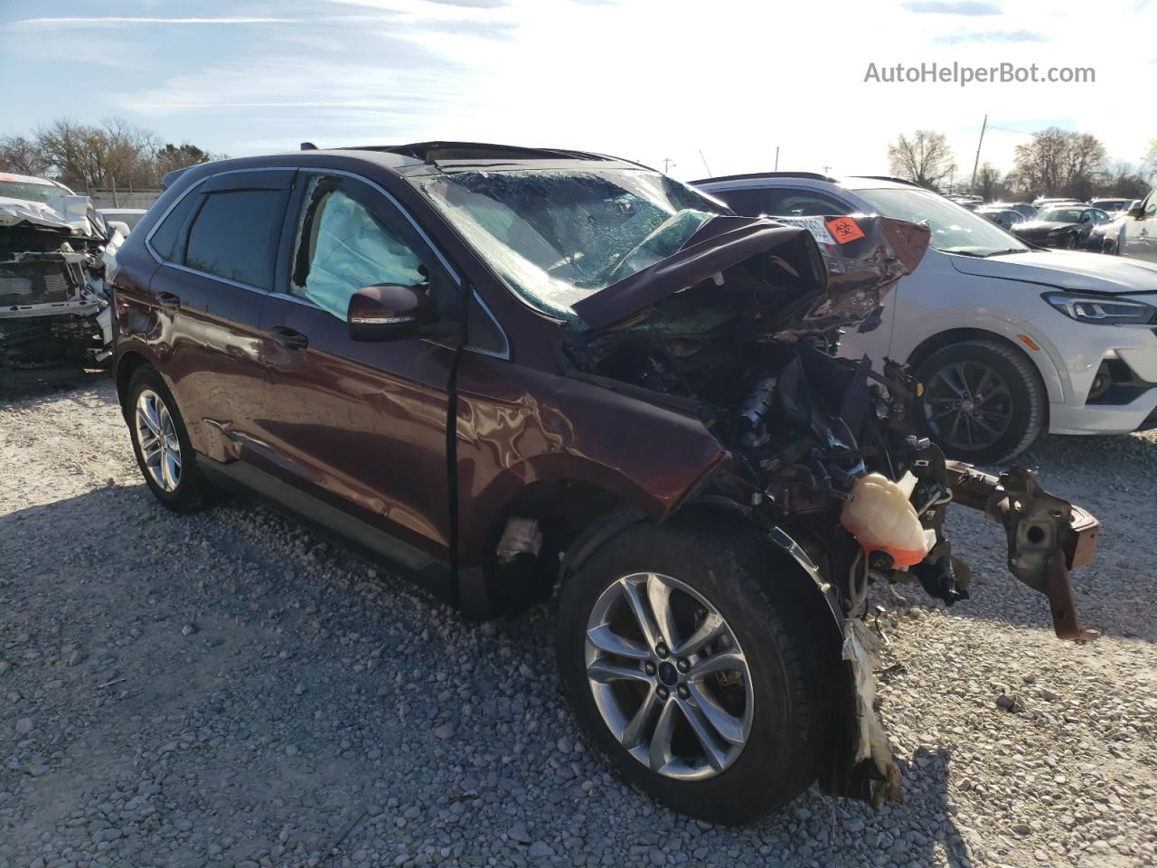 2016 Ford Edge Sel Brown vin: 2FMPK4J98GBB95105