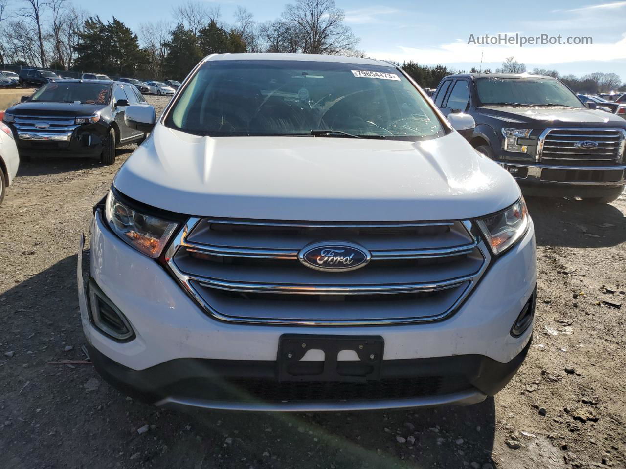 2017 Ford Edge Sel White vin: 2FMPK4J98HBB77429