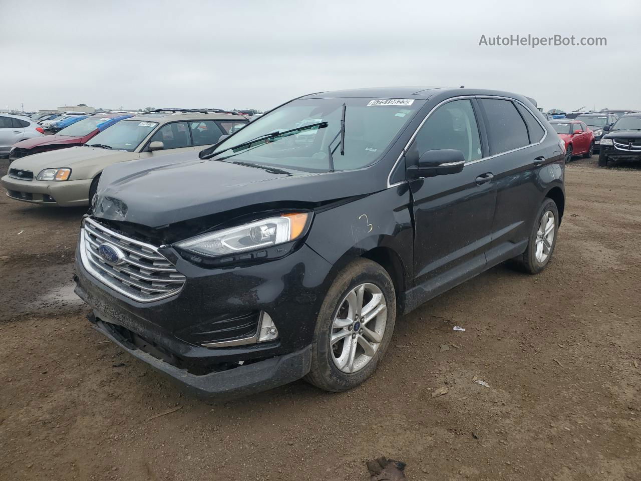 2019 Ford Edge Sel Черный vin: 2FMPK4J98KBB67961