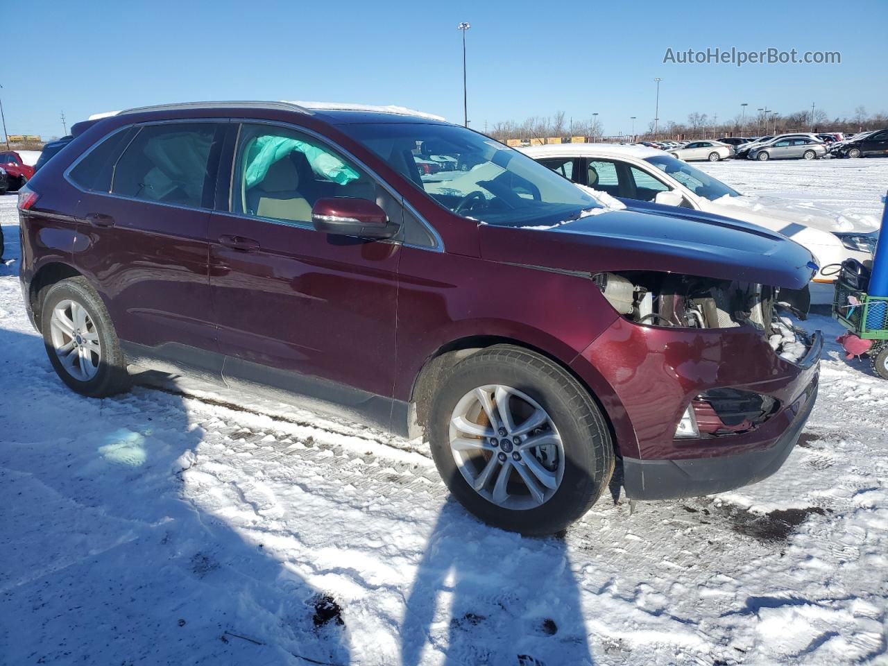 2019 Ford Edge Sel Maroon vin: 2FMPK4J98KBC60110