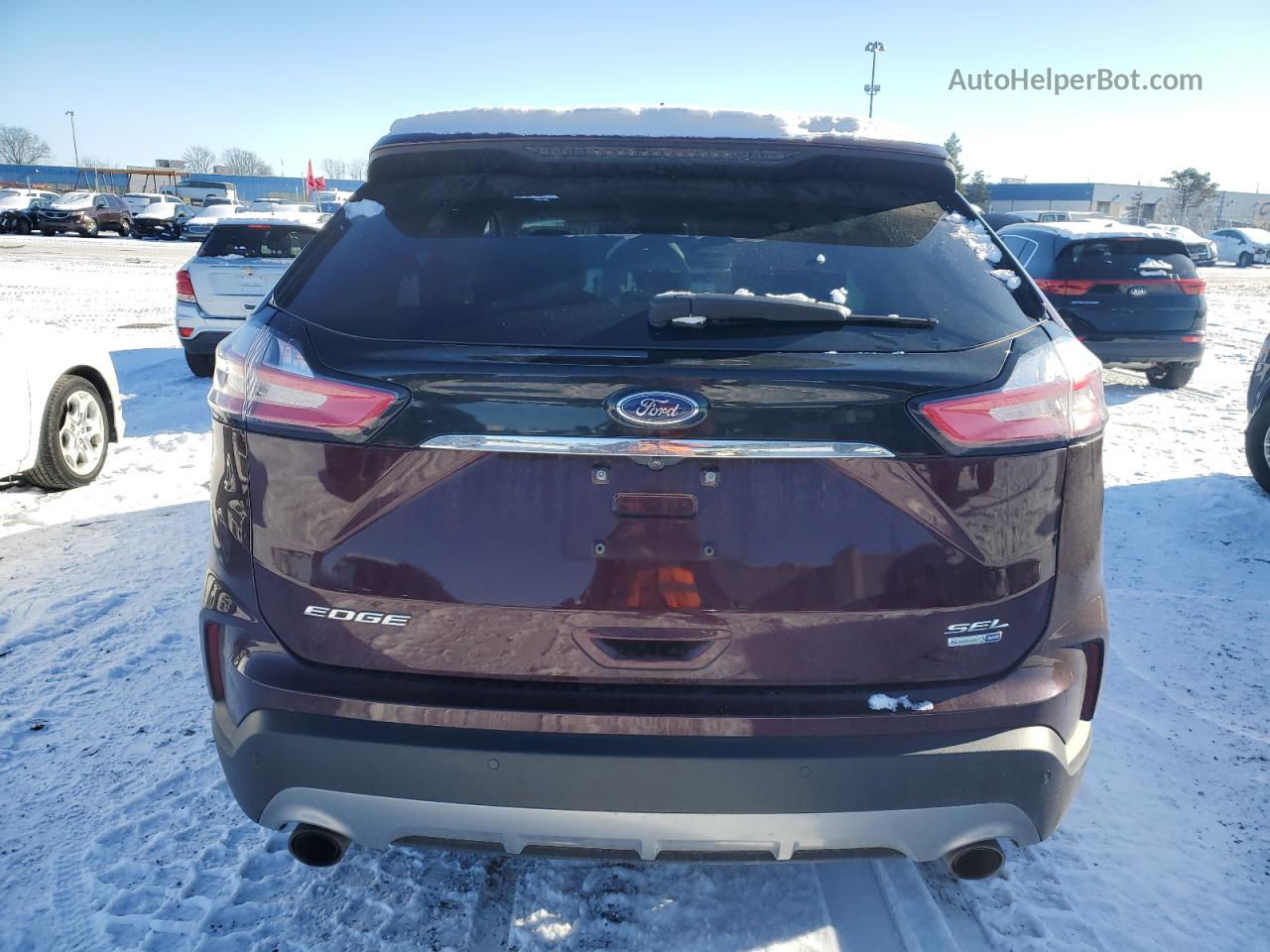 2019 Ford Edge Sel Темно-бордовый vin: 2FMPK4J98KBC60110