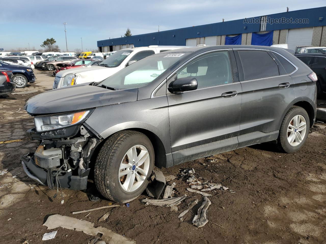 2016 Ford Edge Sel Gray vin: 2FMPK4J99GBC10646