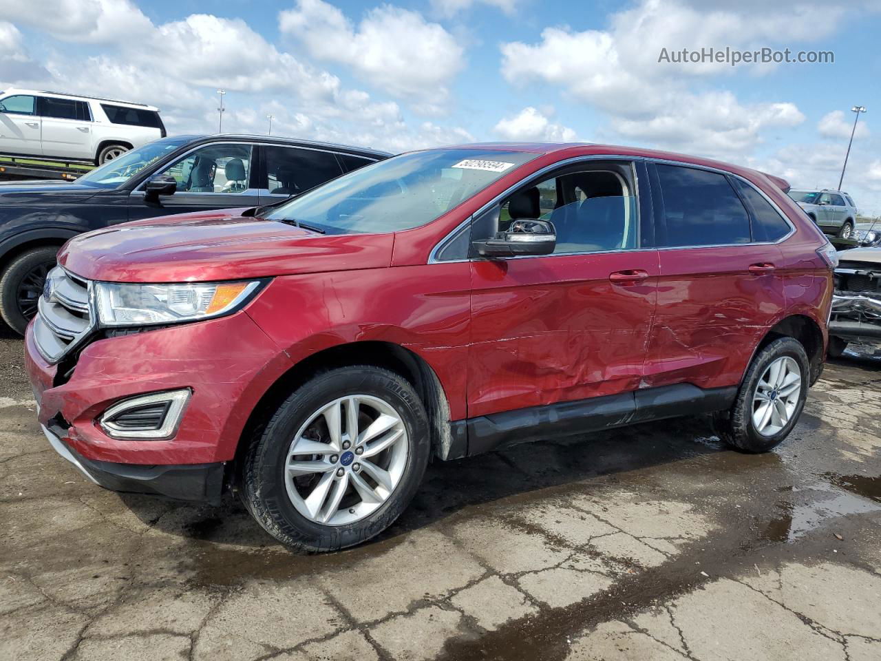 2017 Ford Edge Sel Red vin: 2FMPK4J99HBC48539