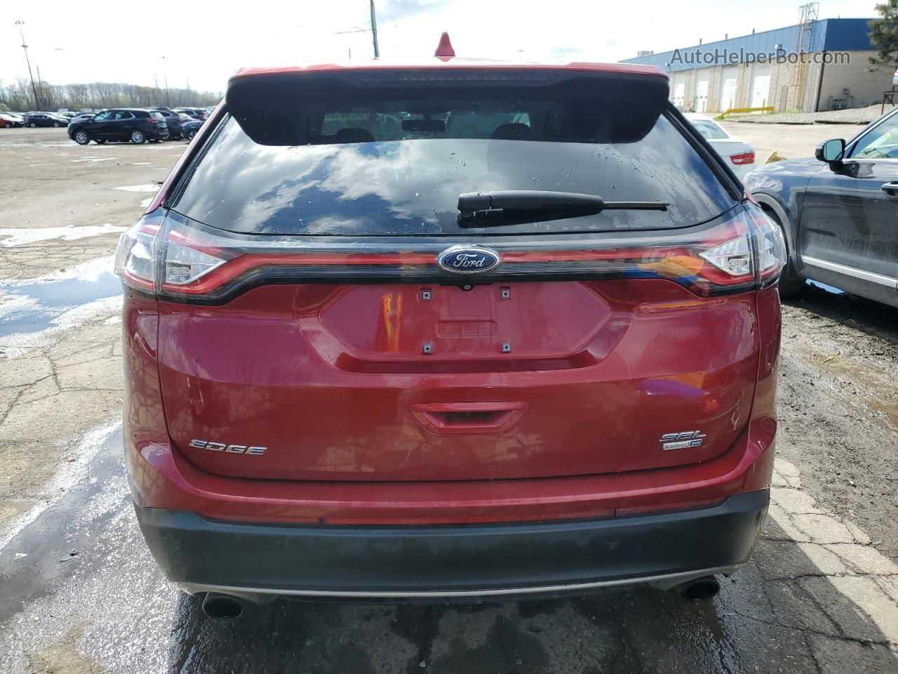 2017 Ford Edge Sel Red vin: 2FMPK4J99HBC48539