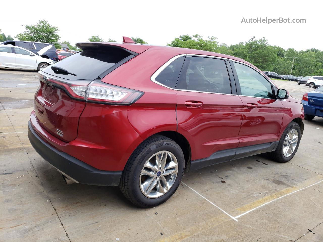 2017 Ford Edge Sel Red vin: 2FMPK4J99HBC61503