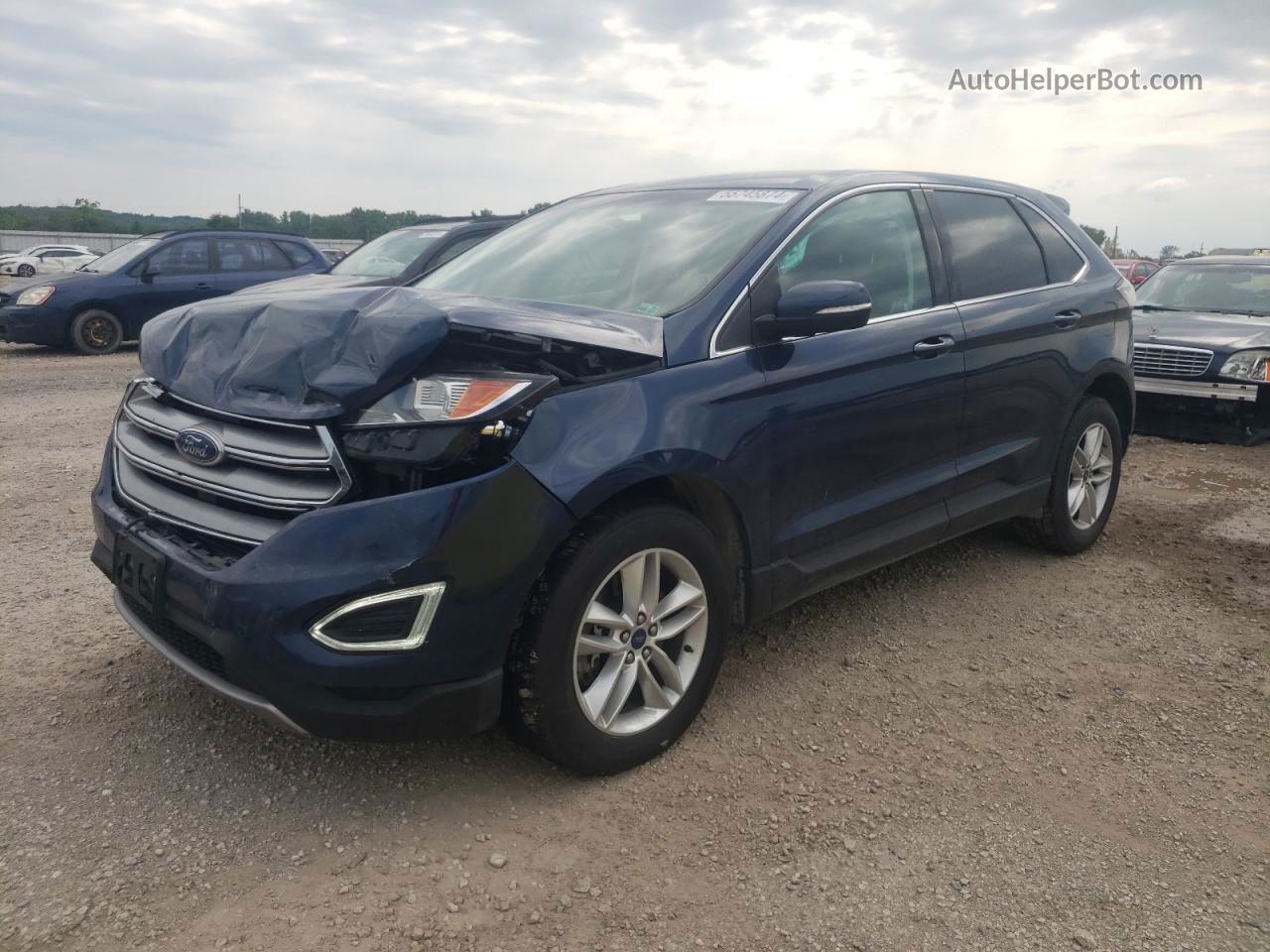 2017 Ford Edge Sel Blue vin: 2FMPK4J9XHBB04238