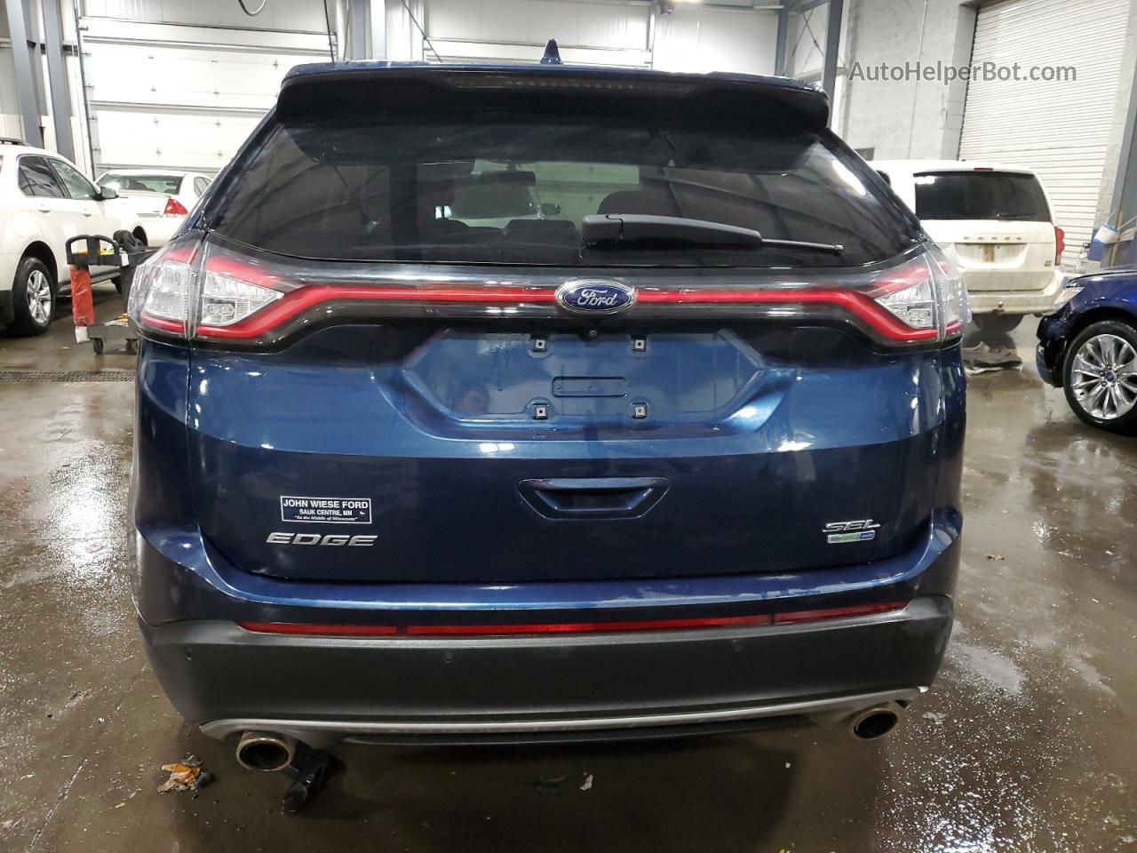 2017 Ford Edge Sel Синий vin: 2FMPK4J9XHBB21590