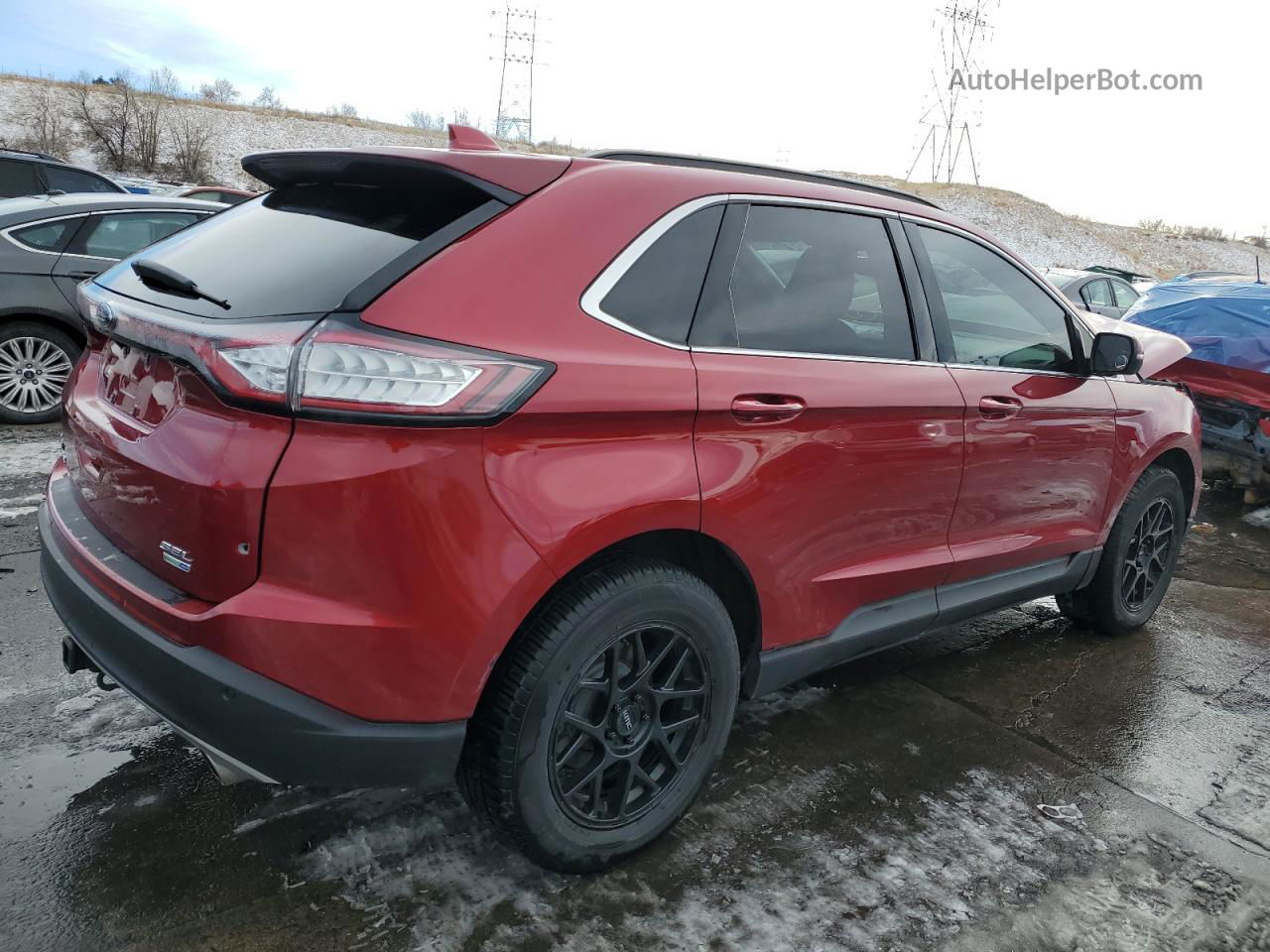 2017 Ford Edge Sel Red vin: 2FMPK4J9XHBB74211