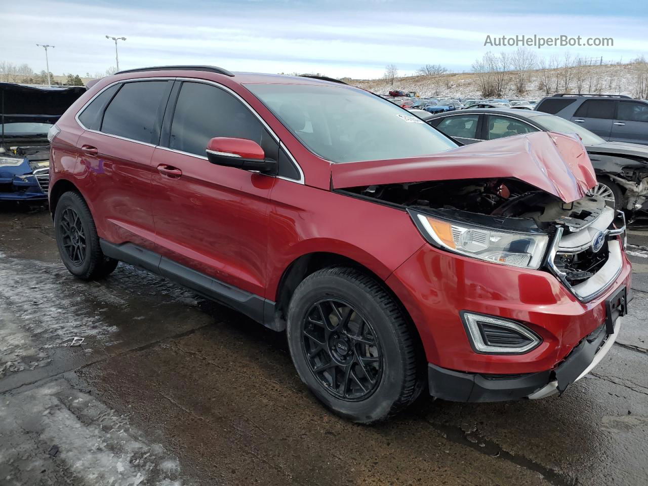 2017 Ford Edge Sel Red vin: 2FMPK4J9XHBB74211