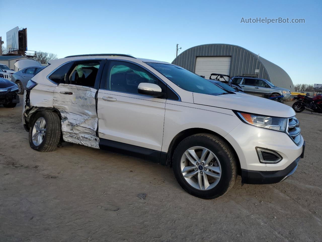 2018 Ford Edge Sel White vin: 2FMPK4J9XJBB11437