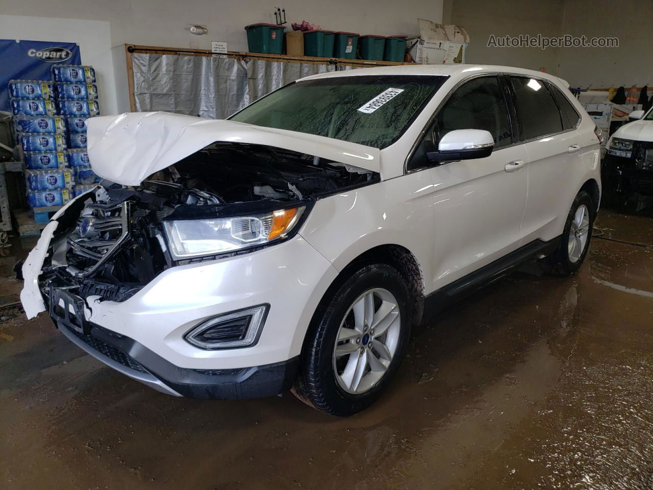 2018 Ford Edge Sel White vin: 2FMPK4J9XJBB49444