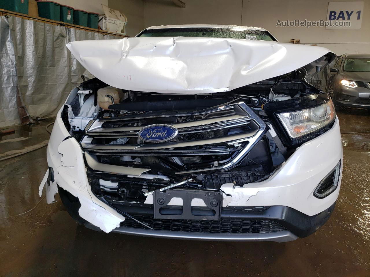 2018 Ford Edge Sel White vin: 2FMPK4J9XJBB49444