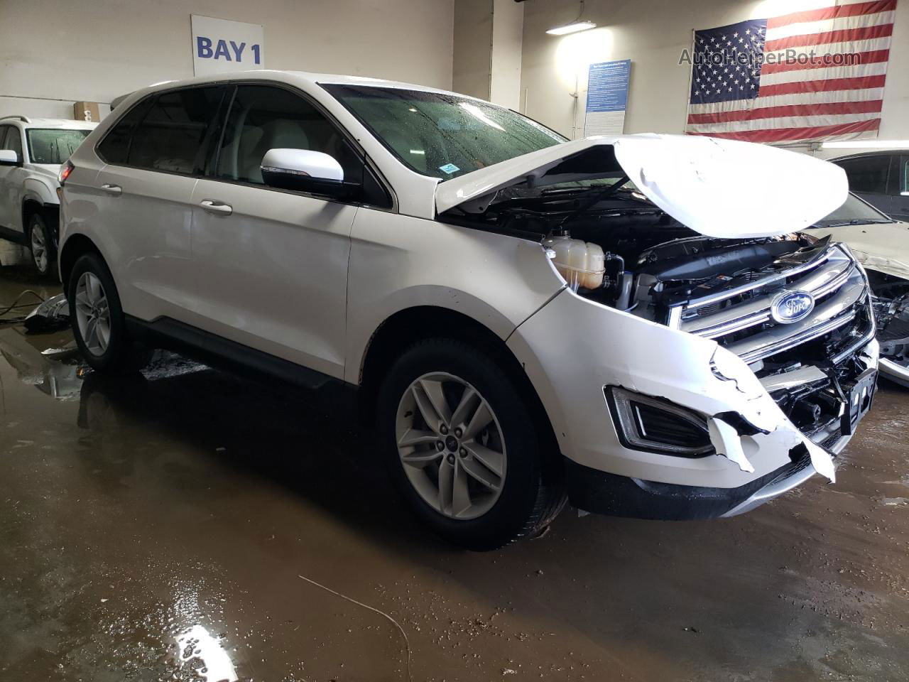 2018 Ford Edge Sel White vin: 2FMPK4J9XJBB49444