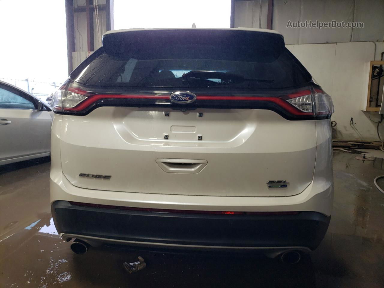 2018 Ford Edge Sel White vin: 2FMPK4J9XJBB49444