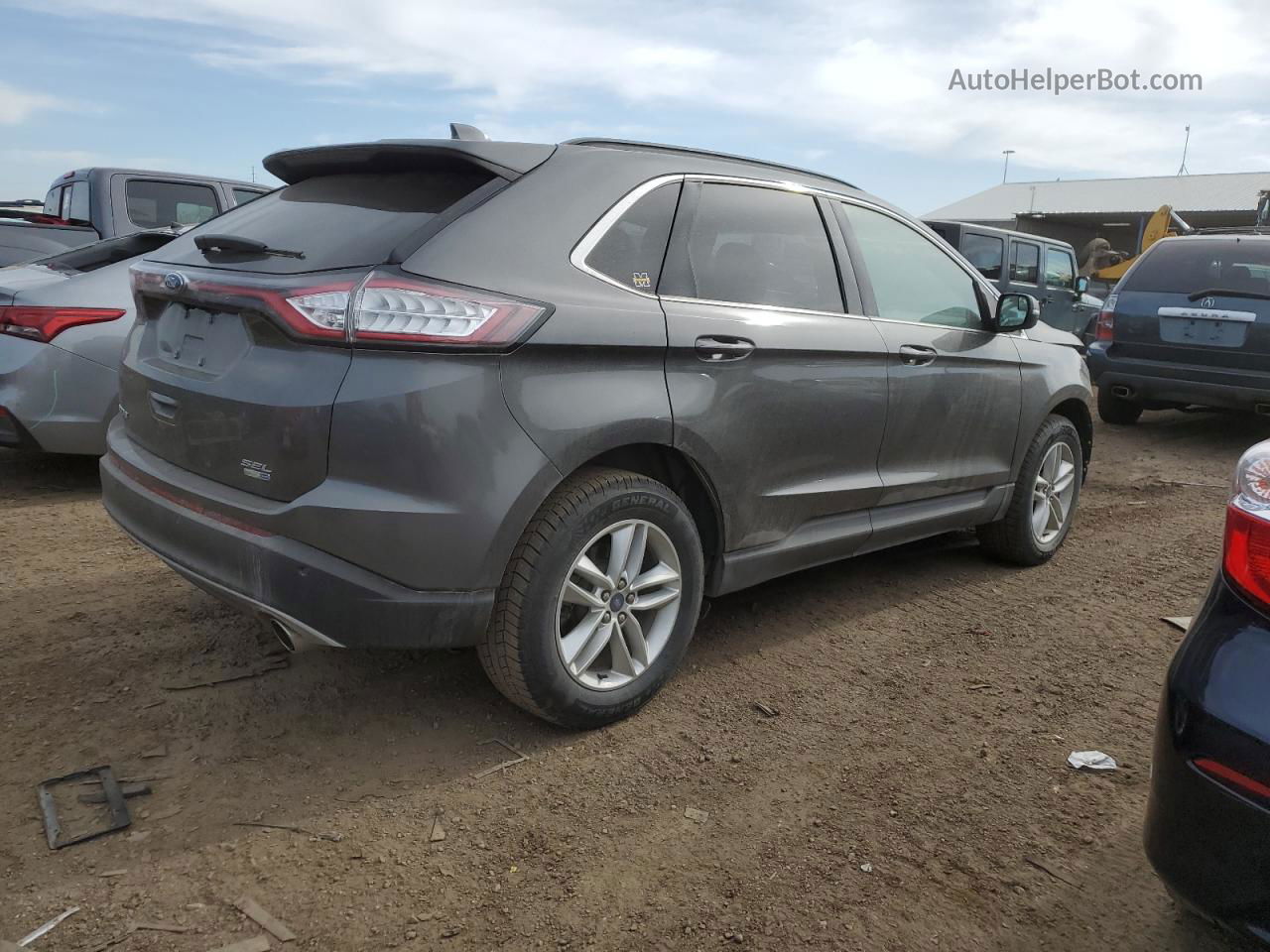 2018 Ford Edge Sel Gray vin: 2FMPK4J9XJBC26961