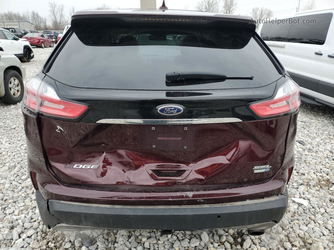 2019 Ford Edge Sel Burgundy vin: 2FMPK4J9XKBB45380