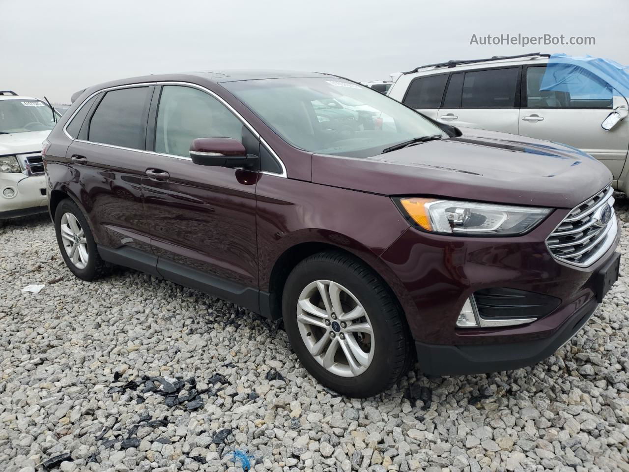 2019 Ford Edge Sel Burgundy vin: 2FMPK4J9XKBB45380