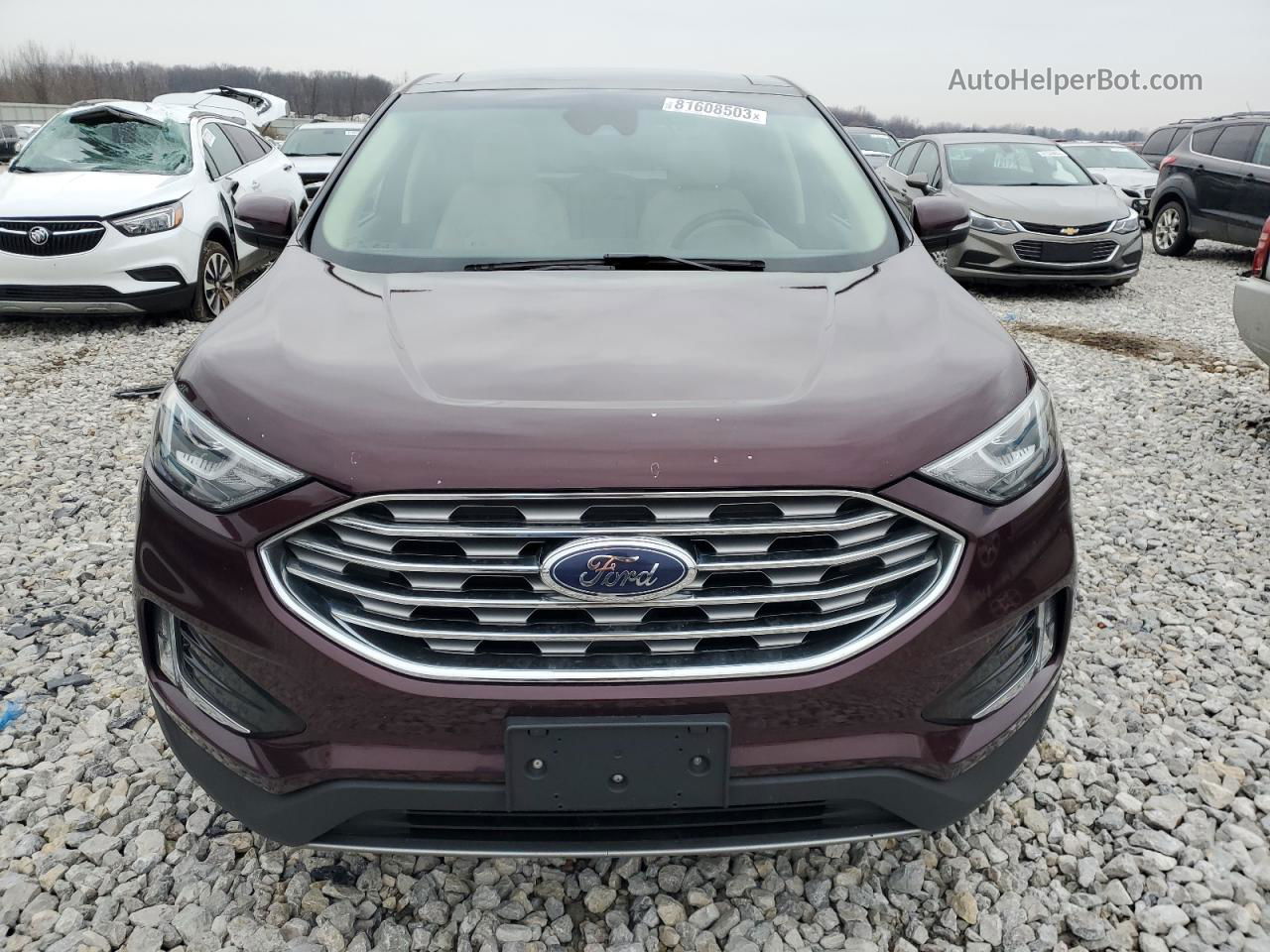 2019 Ford Edge Sel Burgundy vin: 2FMPK4J9XKBB45380