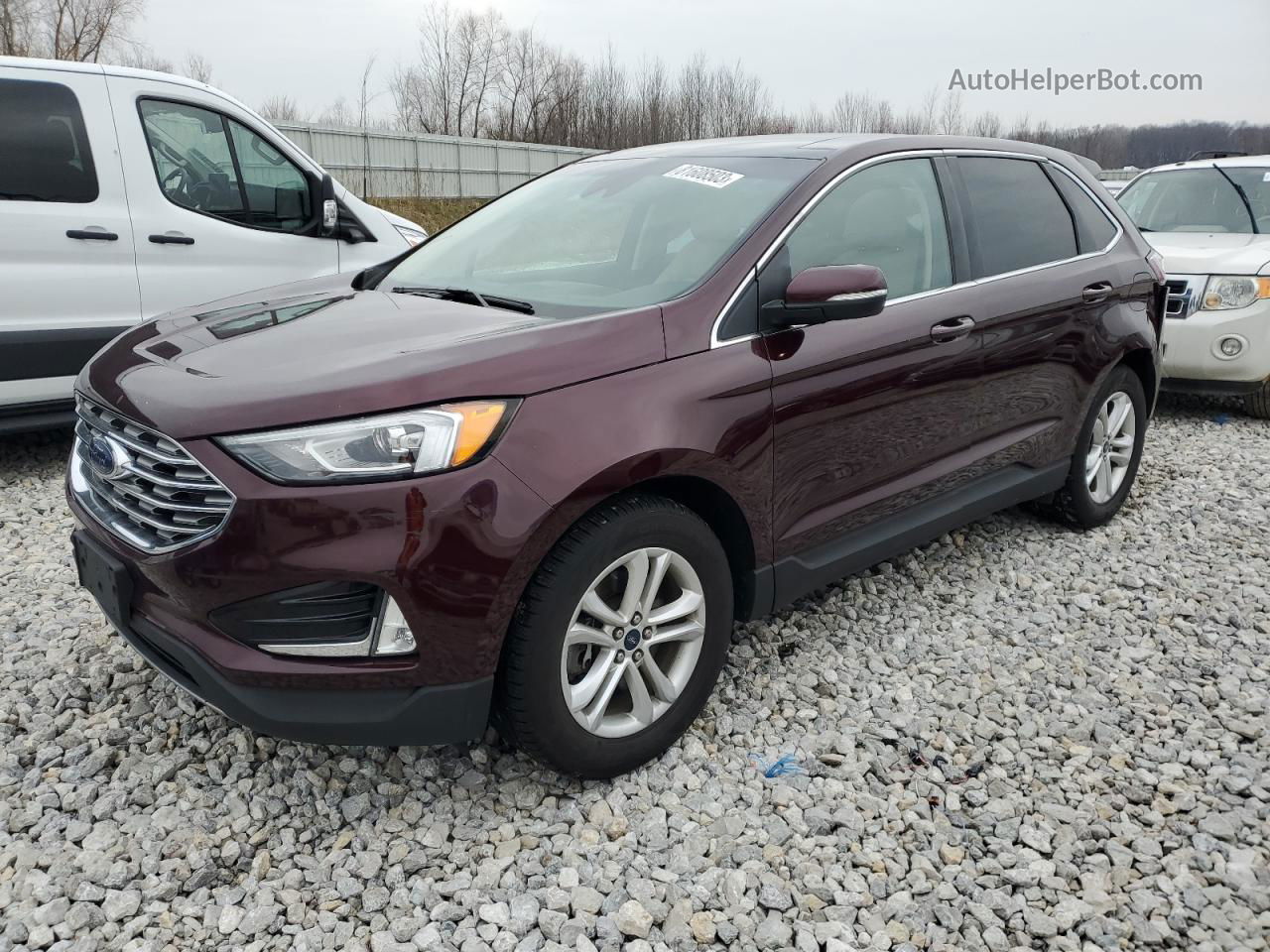 2019 Ford Edge Sel Burgundy vin: 2FMPK4J9XKBB45380