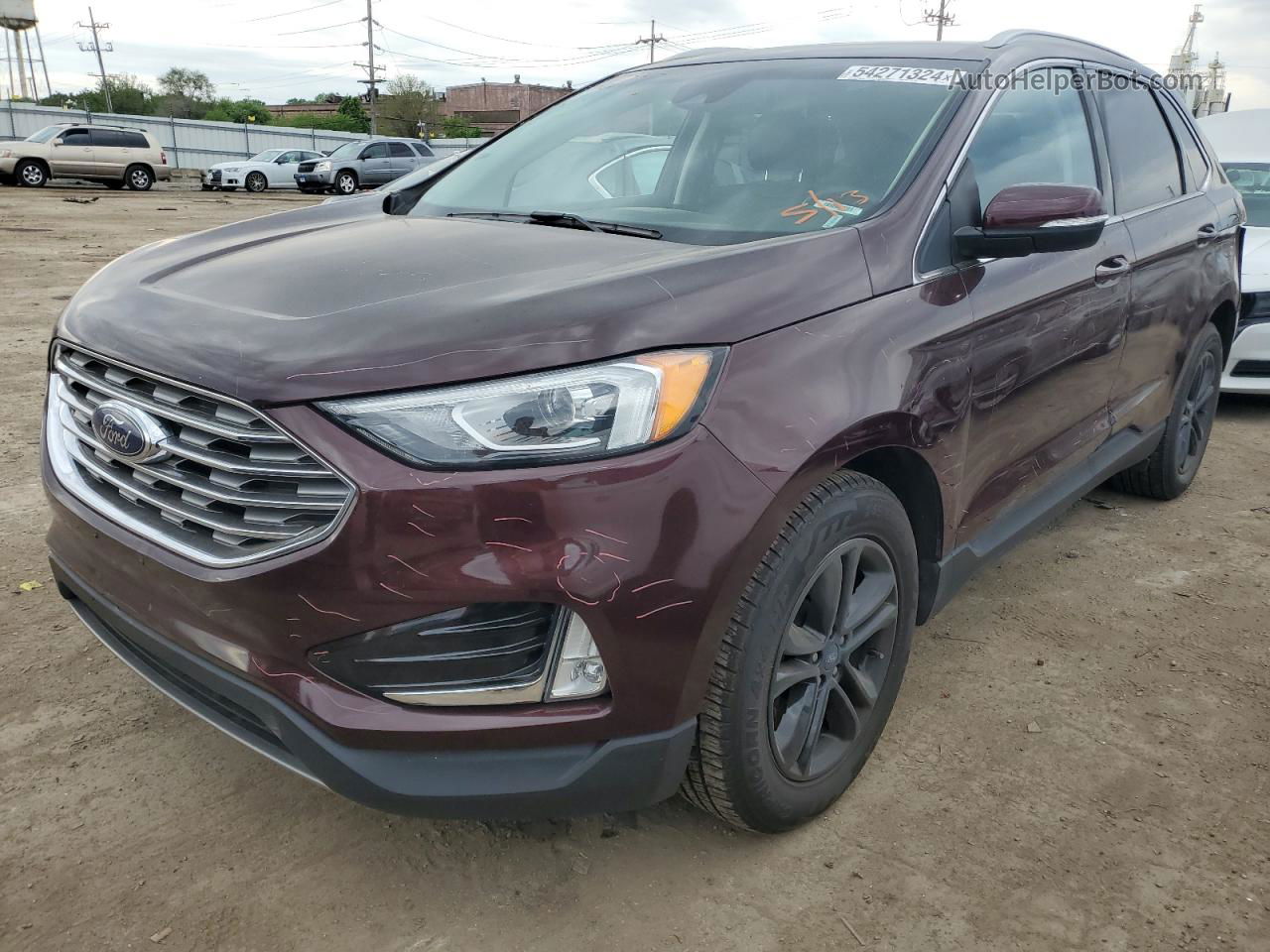 2019 Ford Edge Sel Burgundy vin: 2FMPK4J9XKBB75043