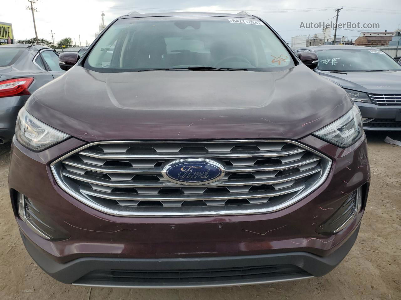 2019 Ford Edge Sel Burgundy vin: 2FMPK4J9XKBB75043