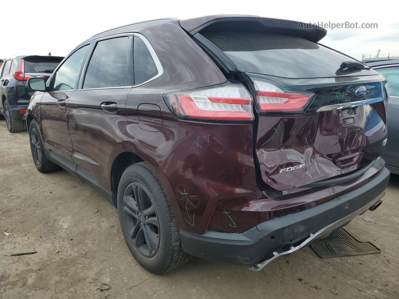 2019 Ford Edge Sel Burgundy vin: 2FMPK4J9XKBB75043