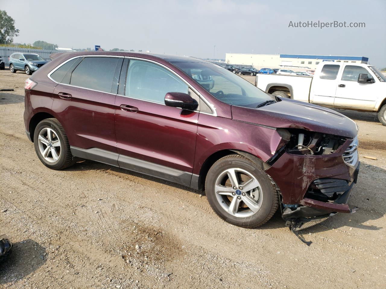 2019 Ford Edge Sel Burgundy vin: 2FMPK4J9XKBB98368