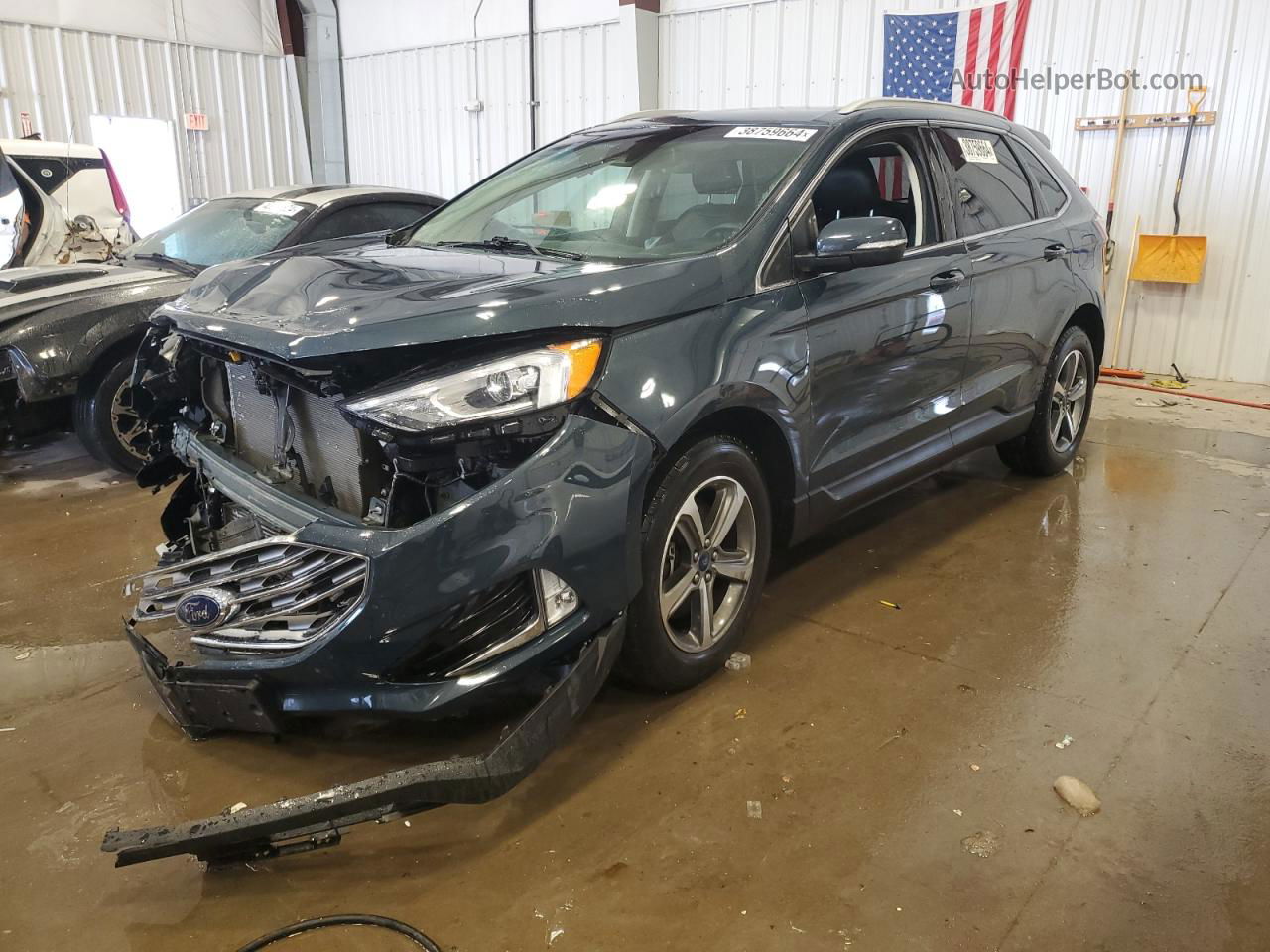 2019 Ford Edge Sel Blue vin: 2FMPK4J9XKBC50498