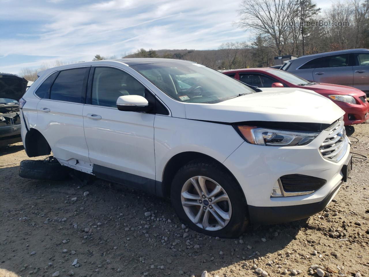 2020 Ford Edge Sel White vin: 2FMPK4J9XLBA65708