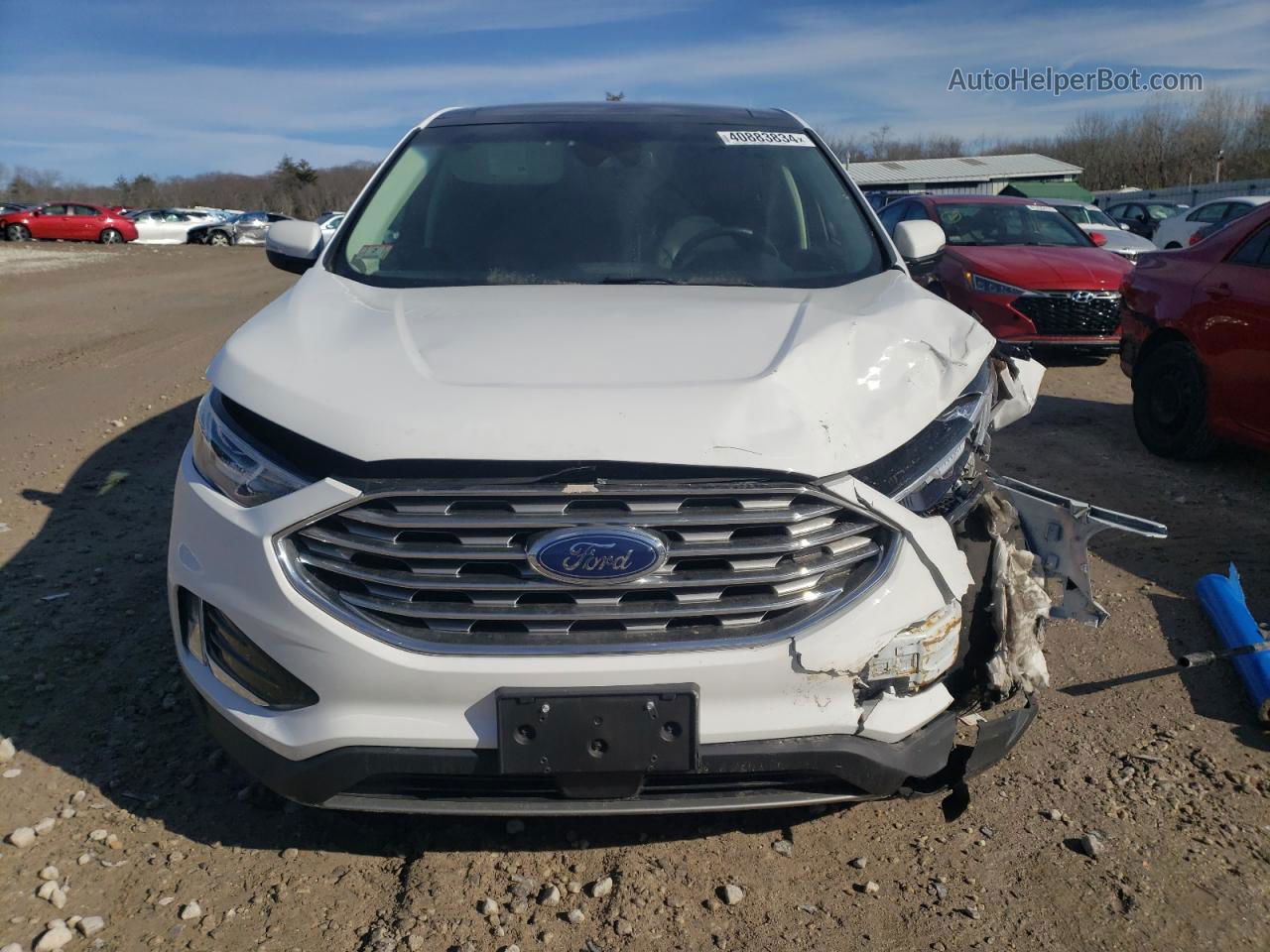 2020 Ford Edge Sel White vin: 2FMPK4J9XLBA65708